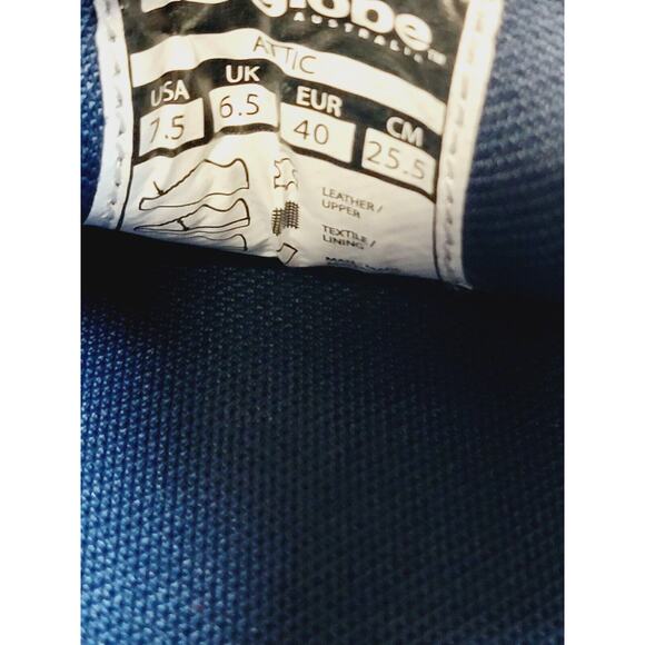 Globe Attic Mens Skate Shoe Navy Blue Leather Low Top Lace Up  sz 7.5 New READ - Picture 5 of 13